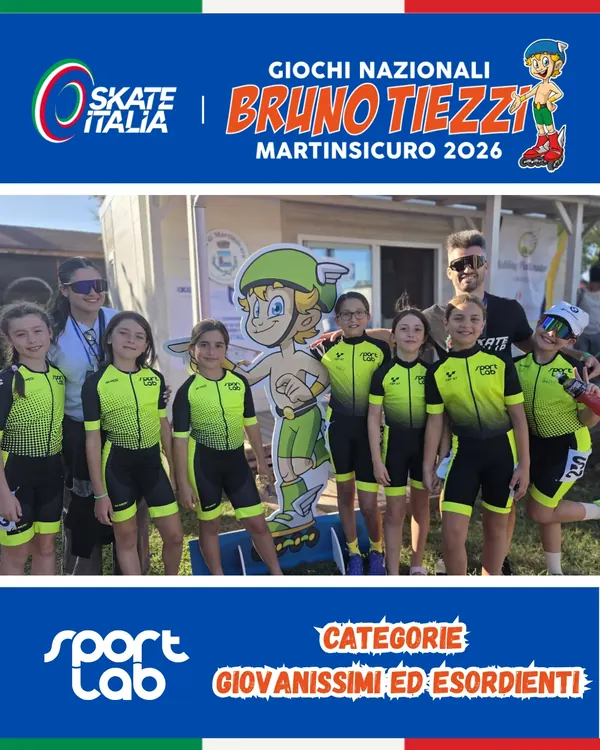 Locandina di Sport Lab ai Giochi Nazionali Bruno Tiezzi Martinsicuro 2026, categorie Giovanissimi ed Esordienti